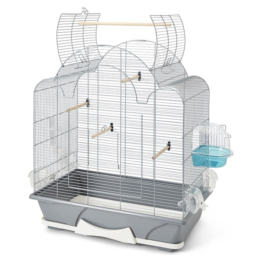 SAVIC Melodie 50 Open Cage à Toit Ouvrant pour Perruches et Canaris Argent 64x38x84cm