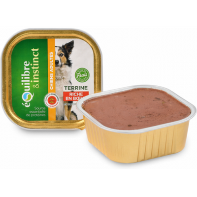 EQUILIBRE & INSTINCT Terrine pour chien adulte Poulet BIO 300g