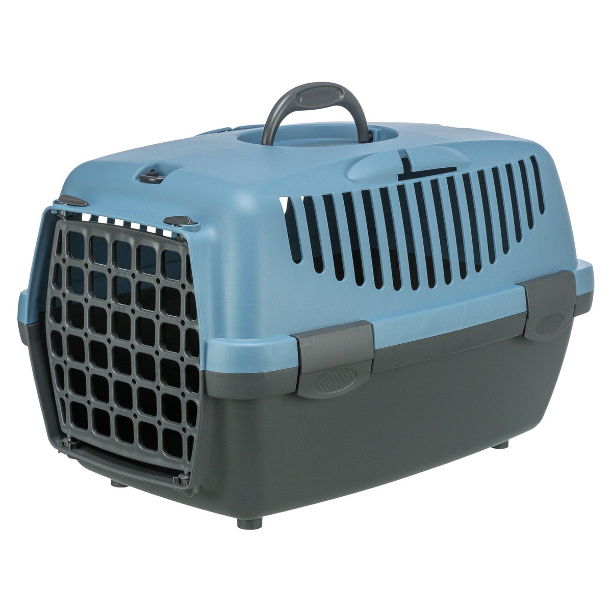 TRIXIE Capri 1 Box de Transport pour Petit Chien et Chat XS 32x31x48cm Gris Foncé et Bleu Pastel