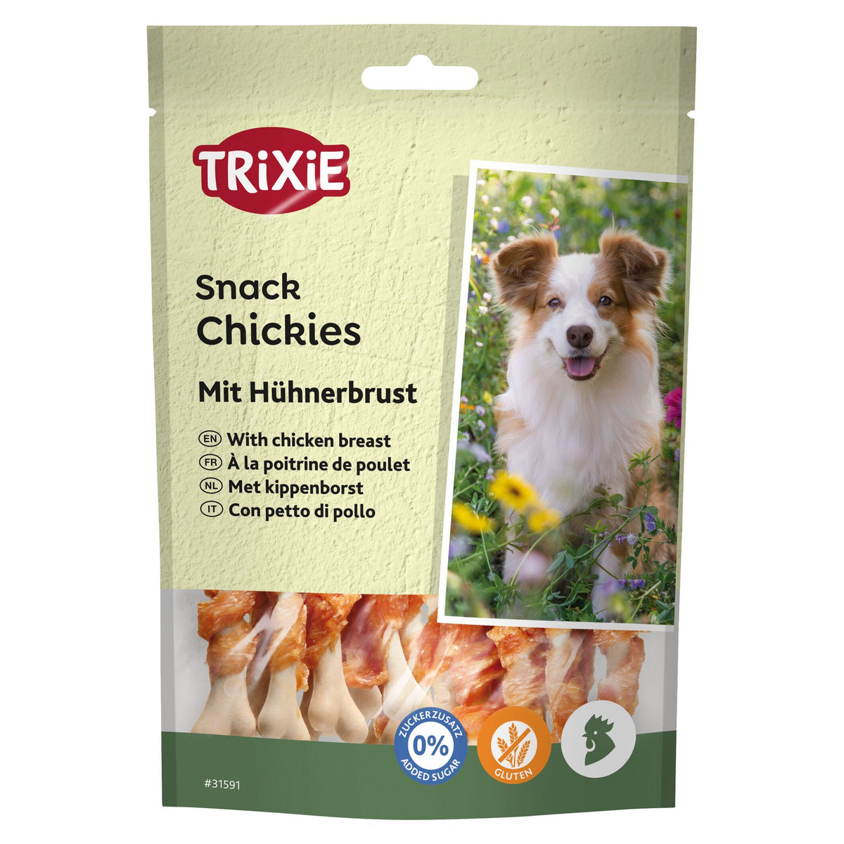 TRIXIE Chickies Os Enrobés de Poitrine de Poulet Friandises pour Chien 100g