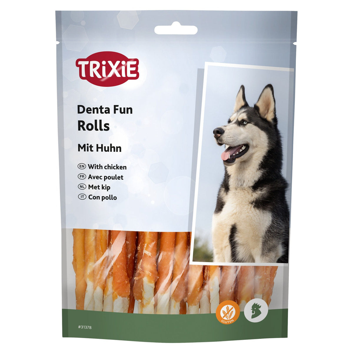TRIXIE Denta Fun Rolls au Poulet 12cm 240g