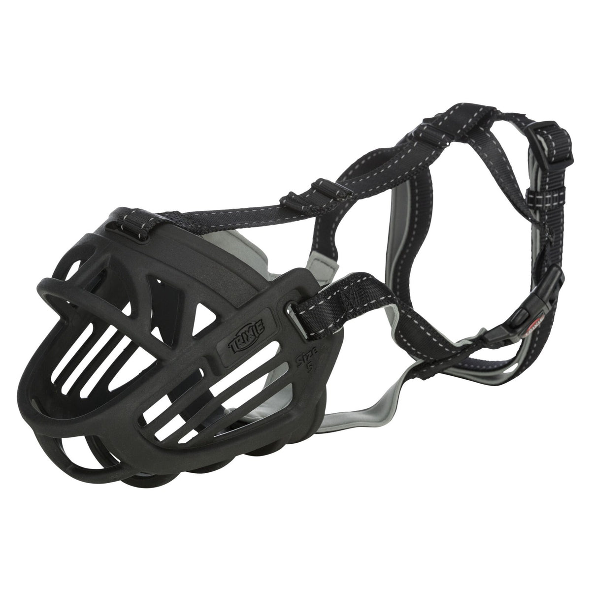 TRIXIE Muzzle Flex Muselière Souple en Caoutchouc pour Chien Taille M Noir