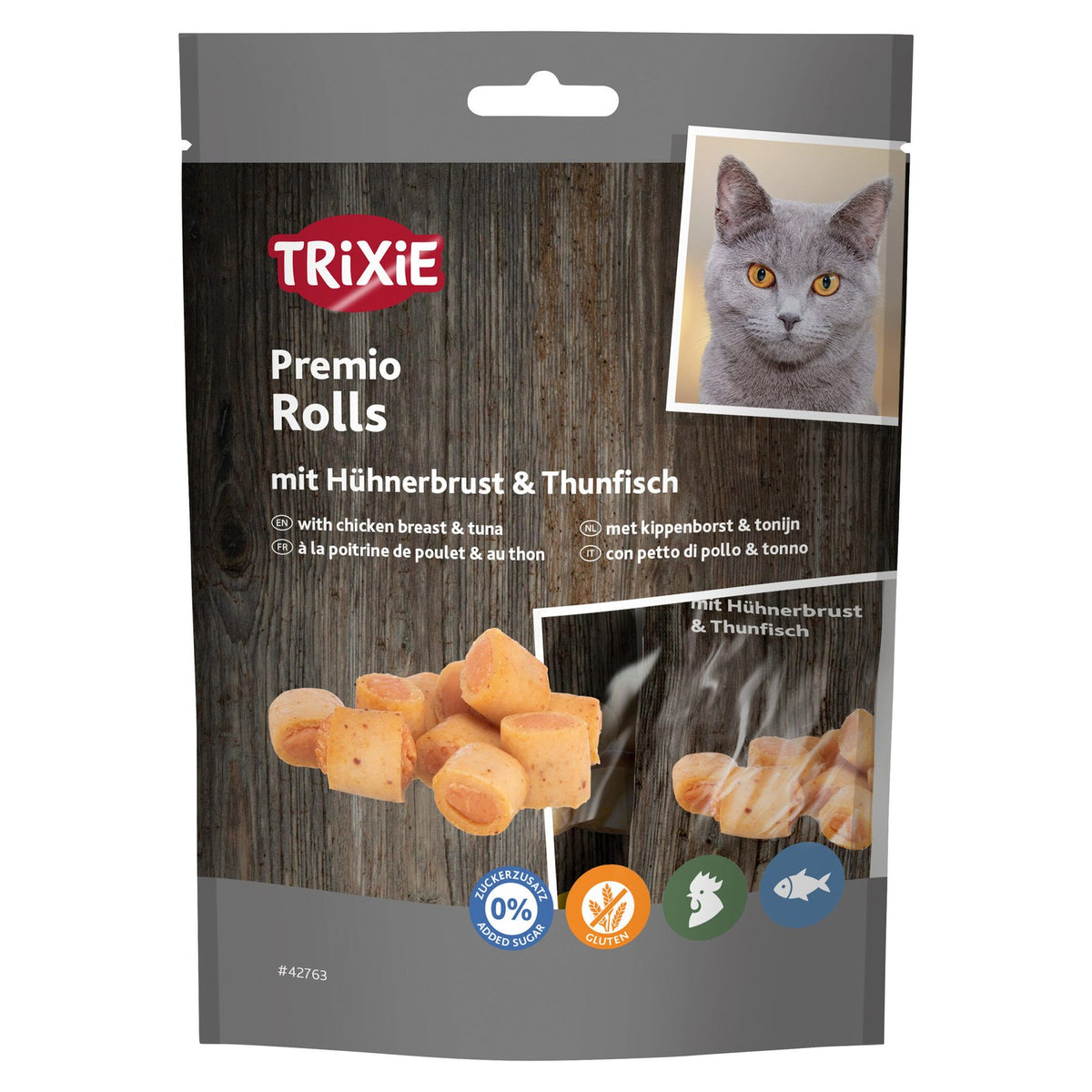 TRIXIE Premio Rolls Poitrine de Poulet et Thon Friandises pour Chat 50g