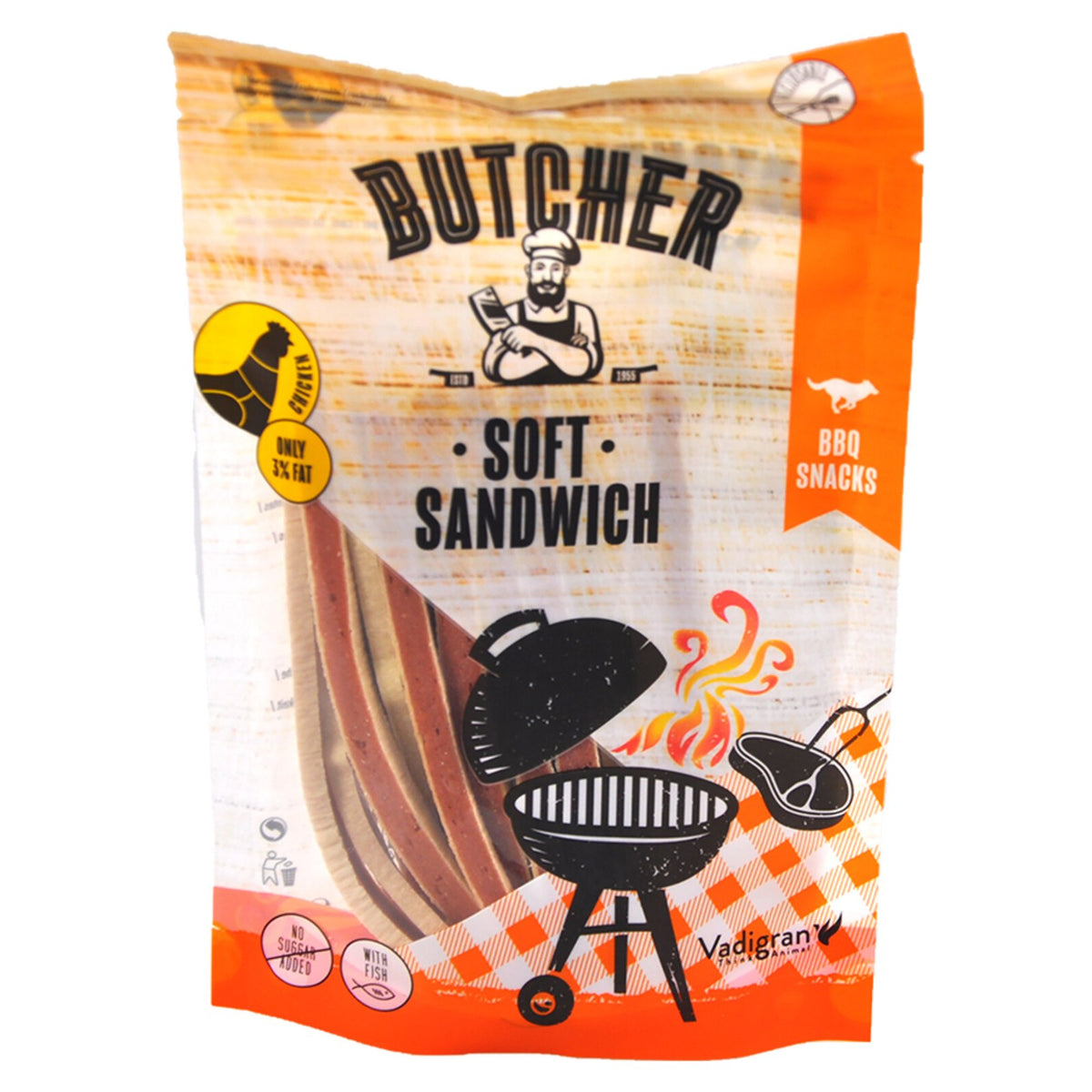 VADIGRAN Butcher BBQ Chicken Soft Sandwich Friandise Chien 70g