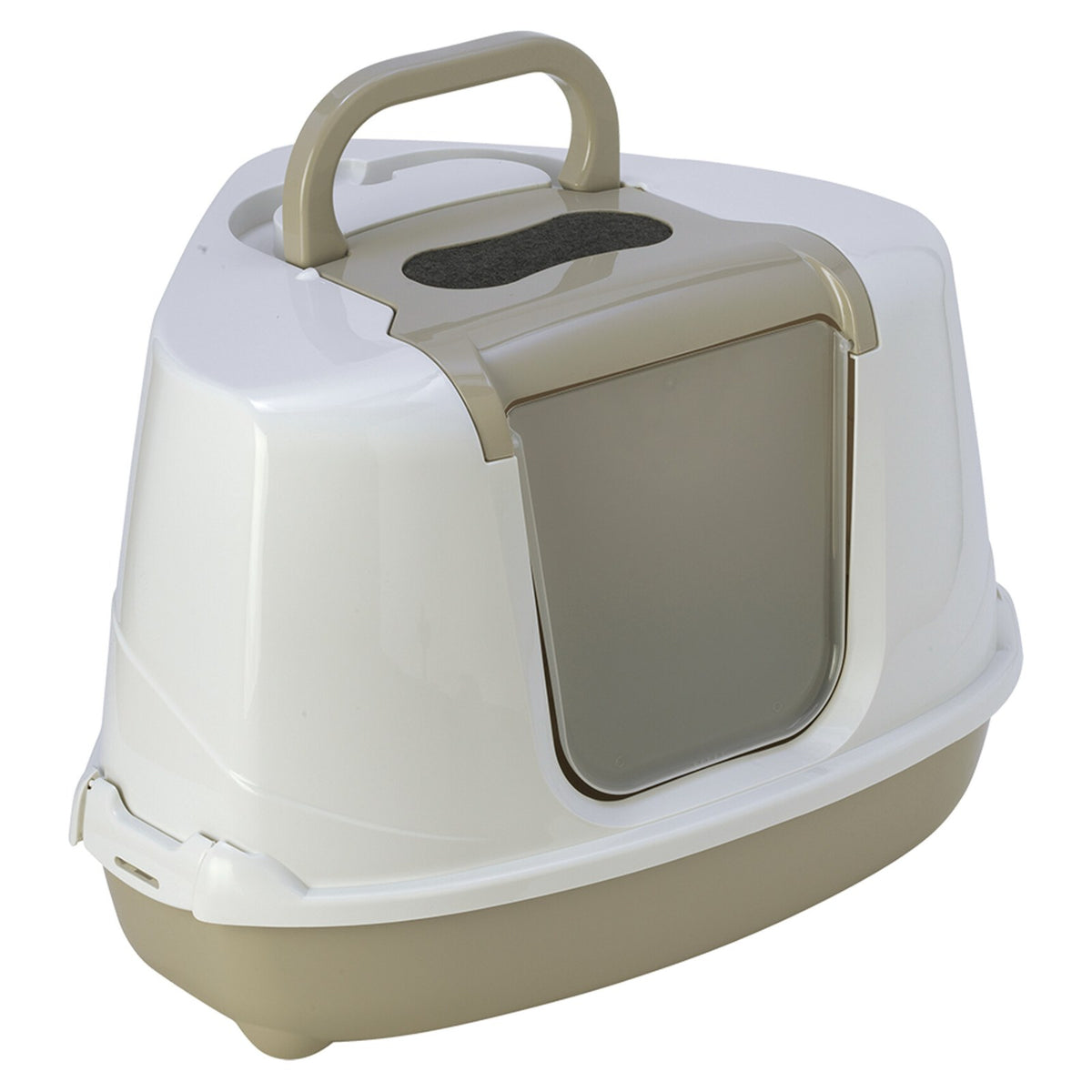 VADIGRAN Maro Corner Maison de Toilette d'Angle pour Chat Gris 56,3x44,4x36,4cm