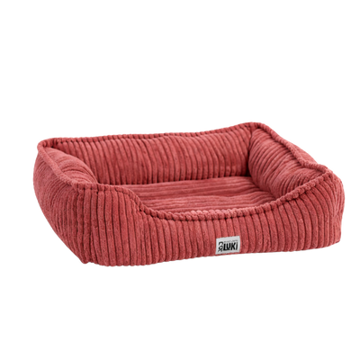 ZOOMALIN Panier rectangulaire antidérapant velours côtelé vieux rose 50x40x16cm