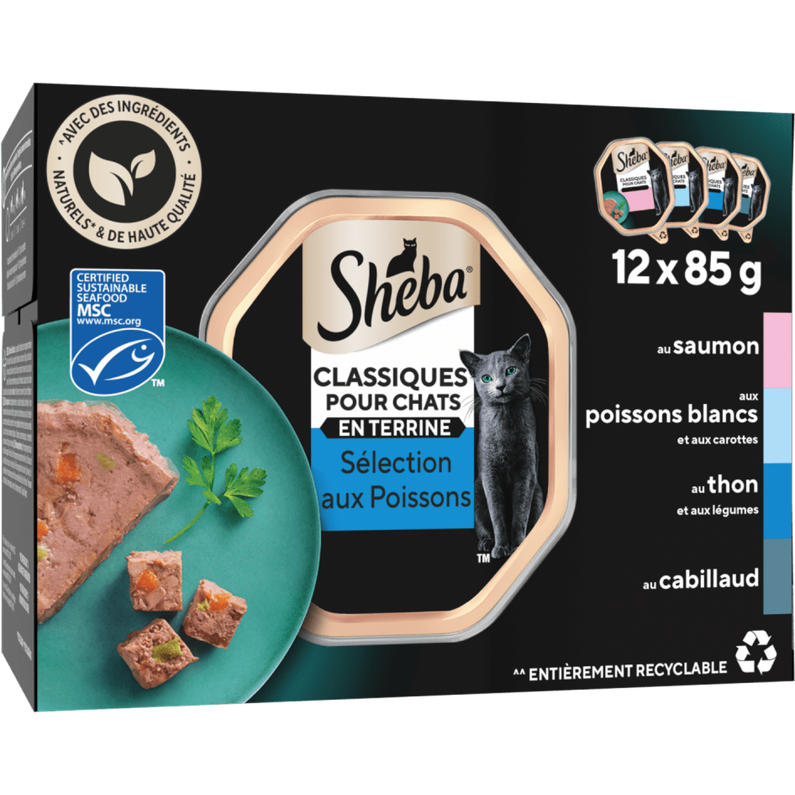 SHEBA Terrine Océan Thon et Fruits de Mer 12x85g