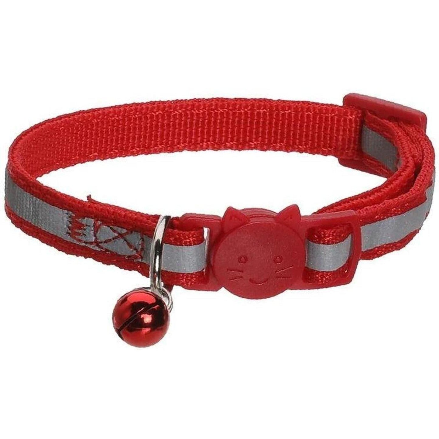MON AMI LUKI Collier Feutrine Pompon et Grelot Chat Rouge/Noir/Rose