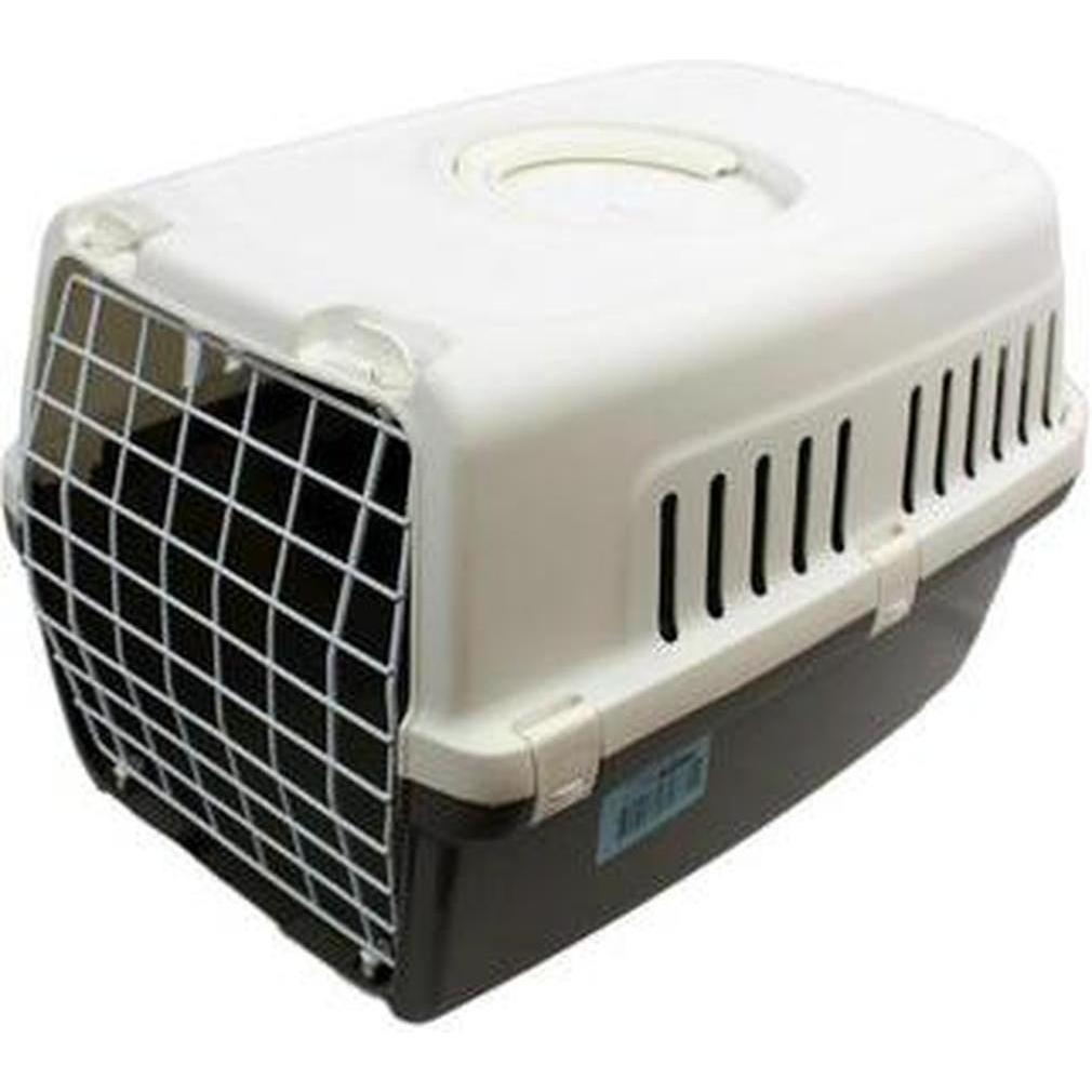 MON AMI LUKI Valise de Transport Basique Plastique Gris pour Chien et Chat 52x35x30cm