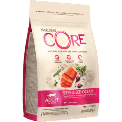 WELLNESS CORE Chat Stérilisé Croquettes Saumon 300g
