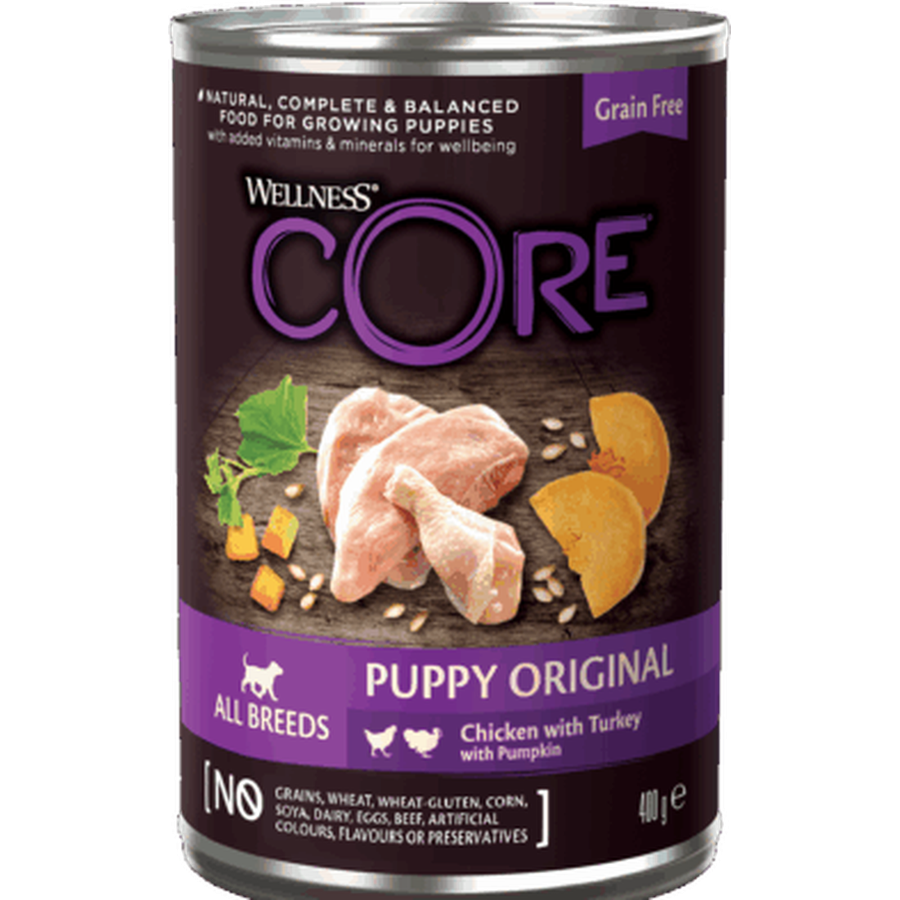 WELLNESS CORE Puppy Original Poulet et Dinde avec du Potiron 400g