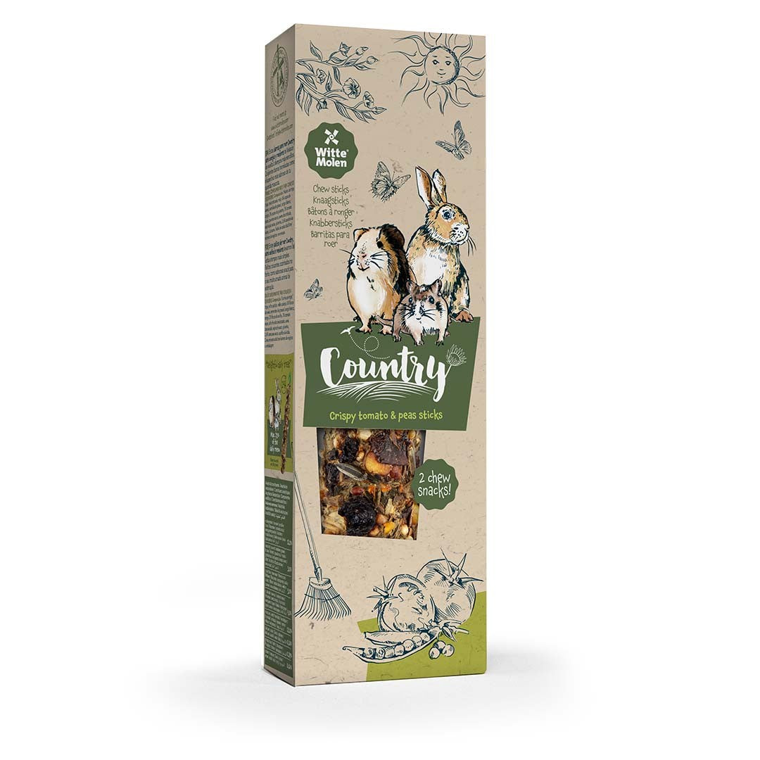 Witte Molen Country Sticks à ronger Tomate & Pois - Rongeurs 180g (2 sticks)