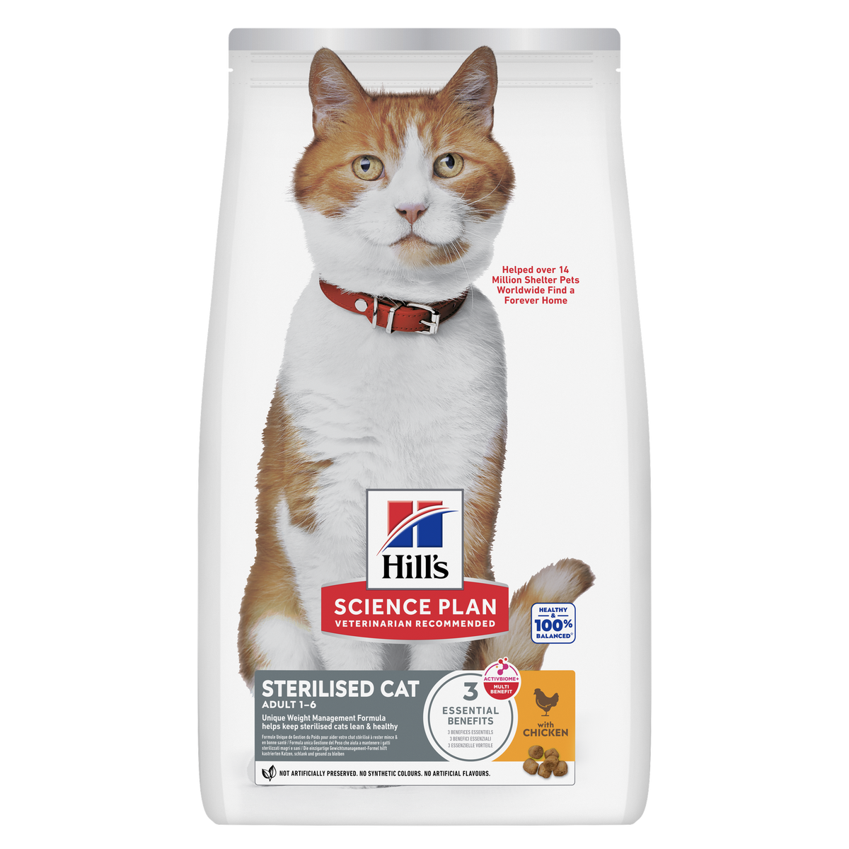 HILL'S Science Plan Sterilised Cat Croquettes pour chat adulte stérilisé au poulet 3 kg