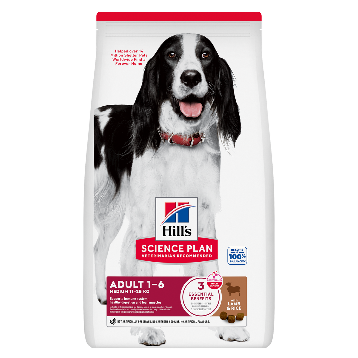 HILL'S Science Plan Adult Medium Croquettes pour chien adulte moyenne race à l'agneau et riz 12 kg